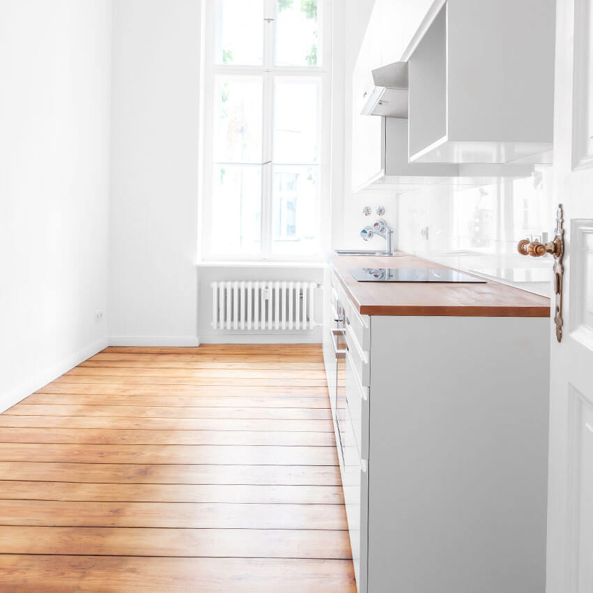 Bright finished kitchen after renovation by AIB Homes